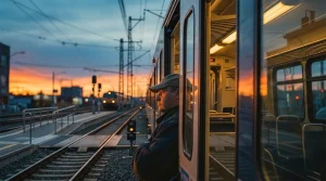 Operador ferroviario en la cabina de conducción mirando a cámara, ilustrando el impacto de la turnicidad extrema en la salud emocional y el absentismo laboral en el sector ferroviario